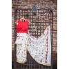 FRENCH KNOT-WHITE TWISTS  Hand Embroidered Phulkari